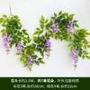 Guirnalda de Flores Artificiales de Glicina, Guirnalda de Flores de Alambre de Hierro, Guirnalda de Flores Falsas Decorativas, Guirnalda de Flores de Seda para Tubo de Techo