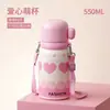 316 Regalo Dibujo Animado Taza Aislada de Acero Inoxidable de Doble Pared Portátil Cuadros Botella de Agua para Estudiantes Estilo Lindo con Diseño de Correa