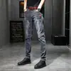 Jeans marca de moda masculina marca de moda macia marca de moda stretch slim fit skinny estilo coreano versátil casual calça comprida calças masculinas
