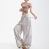 Calça casual de cintura elástica com estampa de leopardo, estilo retrô americano, para homens e mulheres, novo estilo de outono, solta e versátil, com bom caimento, calça wide leg de comprimento total