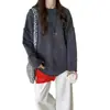 Suéter simples solto plus size estilo europeu e americano para mulheres, nova malha casual versátil de outono e inverno para uso ao ar livre