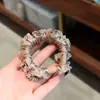 Goma para el pelo de cristal a rayas y cuadros, estilo coreano casual, simple, versátil, accesorio para el pelo para moño, moda retro