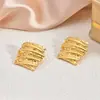 Pendientes Irregulares Geométricos de Nuevo Producto Transfronterizos, Acero Inoxidable de Acero de Titanio Chapado en Oro de 18 Quilates, Pendientes Vintage, Joyería Exquisita de Alta Gama