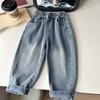 Ropa nueva de primavera 2025 para niños, jeans de primavera y otoño para niños, estilo occidental, pantalones medianos para niños, pantalones para niños al por mayor, generación