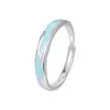Anillo de Pareja Luminoso de Plata de Ley S925 Flor de Durazno Latido del Corazón Diseño de Nicho Moda Regalo de San Valentín Artículo Popular