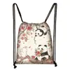 2026 Nuevo Panda de Dibujos Animados Bolsa Conveniente con Cordón para Estudiantes Bolso de Tutoría Poliéster Bolsa de Almacenamiento para Viajes al Aire Libre Suministro del Fabricante