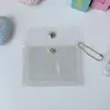 Botão de pressão Ins coreano envelope vermelho fofo PVC novo estilo feminino coração porta-cartão transparente portátil mini carteira pequena criativa