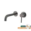 Torneira de parede oculta de latão para água quente e fria, design simples embutido, aço inoxidável 304