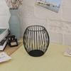 Portavelas Redondo de Hierro Forjado Artístico Vintage, Decoración para Comedor, Entrada, Adorno para Planta en Maceta, Planta Artificial