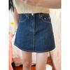 Pantalones Falda Talla Grande Mujer Estilo Verano Gordita mm 2024 Estilo Nuevo Ligeramente Gordita mm Cintura Alta Falda Corta de Mezclilla Línea A Falda Media