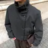 Novo Casaco de Lã com Gola Alta à Prova de Vento para Deslocamento Outono/Inverno 2026 Estilo Europeu e Americano Caimento Solto Cardigan de Manga Longa