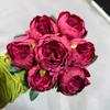 Ramo de comercio exterior 7 cabezas peonía peonía flor flor falsa boda flor de seda flor de pared de ventana decoración para el hogar sala de estar flor de Amazon