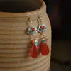 Pendientes de Estilo Antiguo Imitación Jade de Diseño Original, Nuevos Accesorios para Orejas Estilo Chino, Elegantes Colgantes para Orejas Estilo Nacional Qipao, Pinzas para Orejas sin Perforar para Mujer