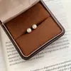 Brincos de Pérola Caramel Macchiato, Mesmo Estilo que Fever, Agulha de Prata 999 Swarovski, Brincos de Personalidade Vintage, Design de Nicho de Alta Qualidade