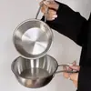 Tazón de Acero Inoxidable para Papas Fritas, Estilo Ins Estilo Industrial Americano con Asa, Tazón para Snacks, Tazón para Frutas y Vino de Arroz, Tazón para Pollo Frito, Tazón para Comida Occidental