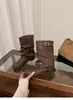 Botas Martin negras de tacón grueso, botas de mujer, nueva colección primavera/otoño 2026, botas de media pantorrilla, botas de tubo, combinadas con faldas, botines