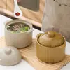 Olla de Cerámica Impermeable para Estofado Tazón Doméstico para Huevo al Vapor con Tapa Tazón para Natillas al Vapor Olla de Barro Taza para Sopa Individual Olla Pequeña para Estofado