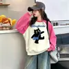 Sudadera infantil, nuevo modelo otoño 2026 para niños mayores, cálida, elegante, bloques de color, top para niñas, cuello redondo, manga larga, ropa infantil al por mayor