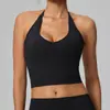 Ropa de Yoga Transfronteriza para Mujer Deporte al Aire Libre Cuello en U Impresionante Top Corto Halter con Almohadillas en el Pecho Espalda Hermosa Adelgazante Sexy Ropa de Fitness