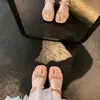 Chinelos de Pele de Ovelha~Cor de Uva Estilo Igual Aumento de Altura 5cm para Mulheres, Sandálias Abertas com Tira Dupla de Laço Estilo Francês para Uso Externo