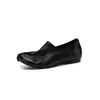 Zapatos para mujer que aumentan la altura con separación de dedos, nuevo modelo de otoño, hechos de piel de vaca genuina de capa superior, zapatos de pezuña de cerdo de corte medio con suela plana