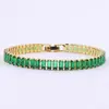 Pulsera para Mujer Estilo Ins Cruz Real Zircón Tenis Color Sólido Pulsera Completamente Dorada Pulsera Arcoíris Color Diamante Suministro