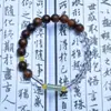 Pulseira de Fio Único de Jacarandá Preto Natural com Contas Espaçadoras de Bambu de Jade, Contas de Oração Budistas, Joia Elegante Feminina