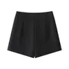 Shorts de traje de lana minimalistas hechos a medida de cintura alta para mujer, nuevo estilo otoño e invierno 2026, corte A, adelgazante, casual