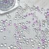 Accesorios para uñas con cuentas de burbujas de color Aurora, cuentas de pez humano, tamaño mixto, manicura plana, redonda, diamante, accesorios para uñas con destellos