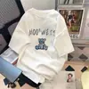 ¡Wow, Camiseta de Manga Tres Cuartos Holgada Hecha a Medida para Hombre con Estampado de Letras, Camiseta Versátil de Moda Estilo Americano de Tendencia para Adolescentes
