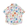 Camisa floral barroca vintage plus size 150kg para homens, camisa de manga curta com folha de bordo para férias na praia havaiana