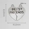 Acessórios Minimalistas DIY Coração de Casal Pingente de Emenda Liga Galvanizada Joias Colar Pulseira Pingente Único Pequeno Charme