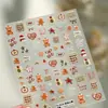 Ambiente Festivo y Cálido de Vacaciones Pegatinas para Uñas Navidad Año Nuevo Muñeco de Nieve Oso Manzana Lindos Colección de Pegatinas para Uñas