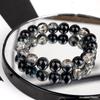 Estilo Popular de Douyin Jade Fragmentos Crujido Cuentas Redondas Pulsera de Cristal Simple Bicolor Crujido de Hielo Llamativo Transparente con Cuentas 10mm