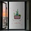 Adesivo de Filme de Vidro para Banheiro com Tema de Planta Verde para Janelas e Portas, Bloqueio Total de Privacidade, Opaco, Fosco, Anti-Espionagem, Proteção Solar