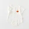 Roupa de Verão Wrap para Bebê Roupas Fofas Macacão de Escalada Fofo de Manga Curta para Meninos e Meninas Roupa de Verão para Bebê Chapéus Triangulares Novos