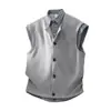 Camiseta de Punto Corta de Color Sólido con Cuello Redondo Estilo Retro Americano para Hombre, Versátil de Verano Casual Ajustada