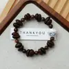 Pulsera de Grano de Café de Cerámica Jingdezhen, Refrescante y que no se decolora, Joyería de Alta Gama para Mujer, Accesorio Versátil de Nuevo Estilo Chino, Mayoreo