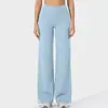 Pantalones sueltos, suaves, de pierna ancha para Pilates y yoga para mujer, para otoño e invierno, largo 9/10, con caída fluida, secado rápido, cintura alta y diseño de pierna recta.