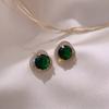 Aretes de Circonita Brillante, Aretes de Moda de Alta Gama, Aretes Franceses Borgoña Banquete Blanco Retro Año Nuevo para Mujer