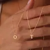 Accesorios de Collar de 26 Letras Inglesas para Mujer Chapado en Oro de 18K Colgante Personalizado Versátil Cadena de Caja Cadena para Clavícula Joyería