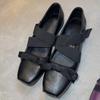 Sapatos de balé femininos estilo esportivo boca rasa fundo grosso estilo britânico sapatos femininos mary jane 2024 início da primavera novos sapatos de camada única