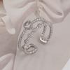 Anillo Europeo y Americano Transfronterizo de Diamante Completo para Mujer, Apertura de Circonita de Gama Alta de Nicho, Anillo Ajustable, No se Desvanece, Venta al por Mayor Versátil