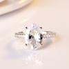 Anillo de compromiso con diseño de huevo de ganso y diamantes, chapado en oro blanco de 18 quilates, estilo europeo y americano, para Baojiali