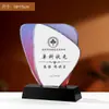 Trofeo de Cristal Creativo Medalla de Premio Personalización Grabado Colorido Corazón Estrella Oro Plata Bronce Premio al Empleado Destacado Conmemorativo Al Por Mayor