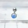 Aleación de Titanio Astmf-136 Borde Ondulado Ópalo Piercing para Lengua G23 Titanio Rosca Interna Circonita Piercing para Labio Piercing para Lengua Joyería Cabeza
