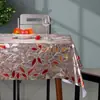 Mantel Rectangular Chapado en Oro, Impermeable, Resistente al Aceite, Lavable, PVC Resistente al Calor, Estilo Nórdico de Lujo Ligero, Mantel de Mesa de Café/Comedor de Gama Alta