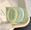 Corda de Telefone de Gelatina Sem Costura Elástico de Cabelo Anel de Telefone de Mola Durável Corda de Cabelo para Rabo de Cavalo Nova de Verão Fresca Versátil