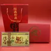 Saludo de Año Nuevo 2025 Año del Dragón Billete de Banco Dorado Sobre Rojo Lámina de Oro Billetes de Cien Dólares Color Commemorativos - Regalos al por Mayor para Lanzamientos de Negocios