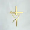 Adorno para pastel de cruz de paloma de la paz estilo ins transfronterizo para comunión, bautizo de bebé y decoración de fiesta
